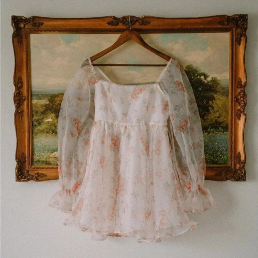 SHEIN puff sleeve floral dress